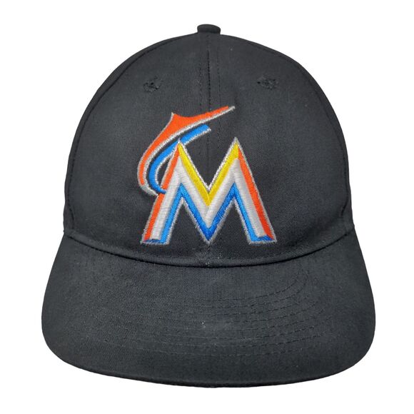 Team MLB Boys Strapback Hat Black Florida Marlins Embroidered Logo - Picture 1 of 7